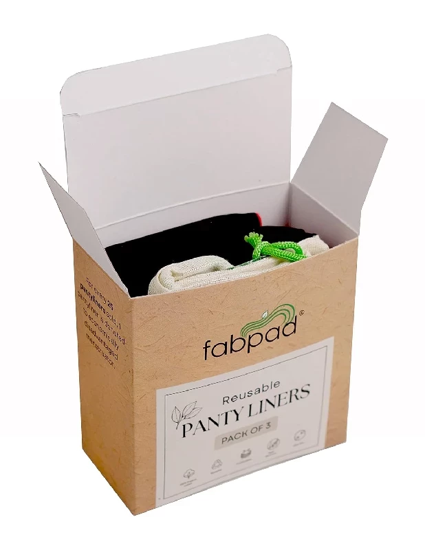 Fabpad Reusable Washable Eco-Friendly Cotton Sanitary Cloth Pads Pantyliners, 3 Pads-2.webp